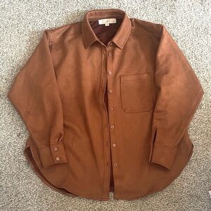 LOFT faux suede button down